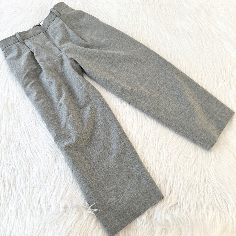 J.Crew Light Grey Wool Blend Crop Straight Pant